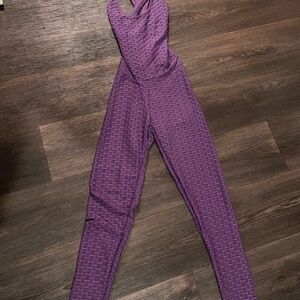 Purple Textured Women's Jumpsuit